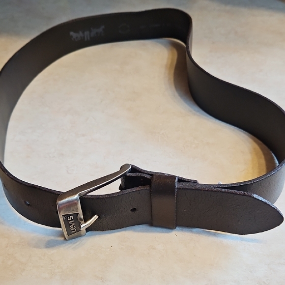 Levi's Dark Brown Bovine Leather Belt Sz. 85/34 Made In Mexico - Picture 1 of 9